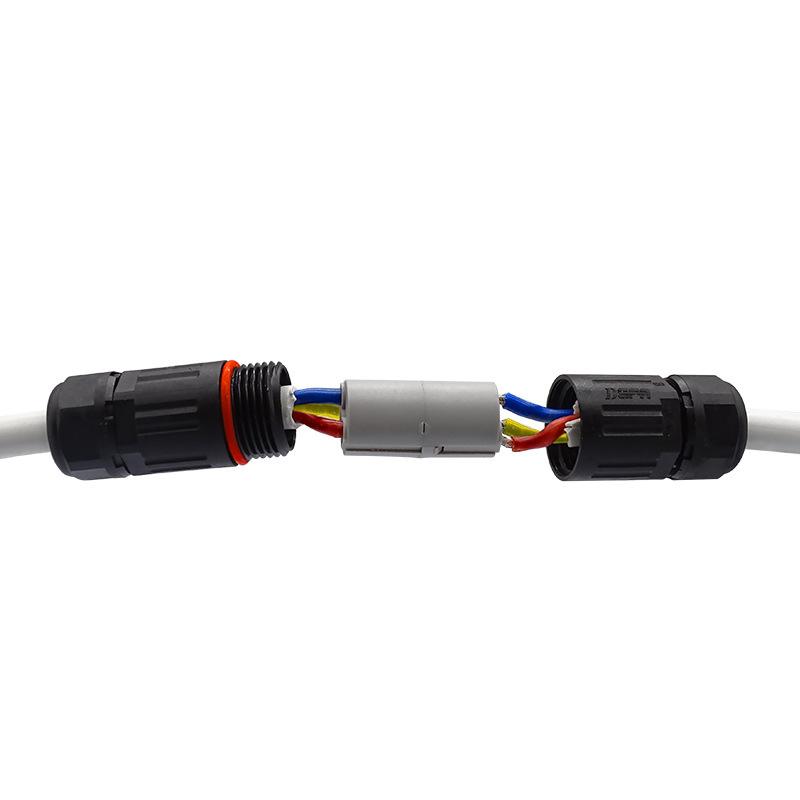 IP68 Cable Connector Outdoor Waterproof Joint Electrical Terminal Wire Adapter CDF-M3 2-3 Core Straight Through Connector