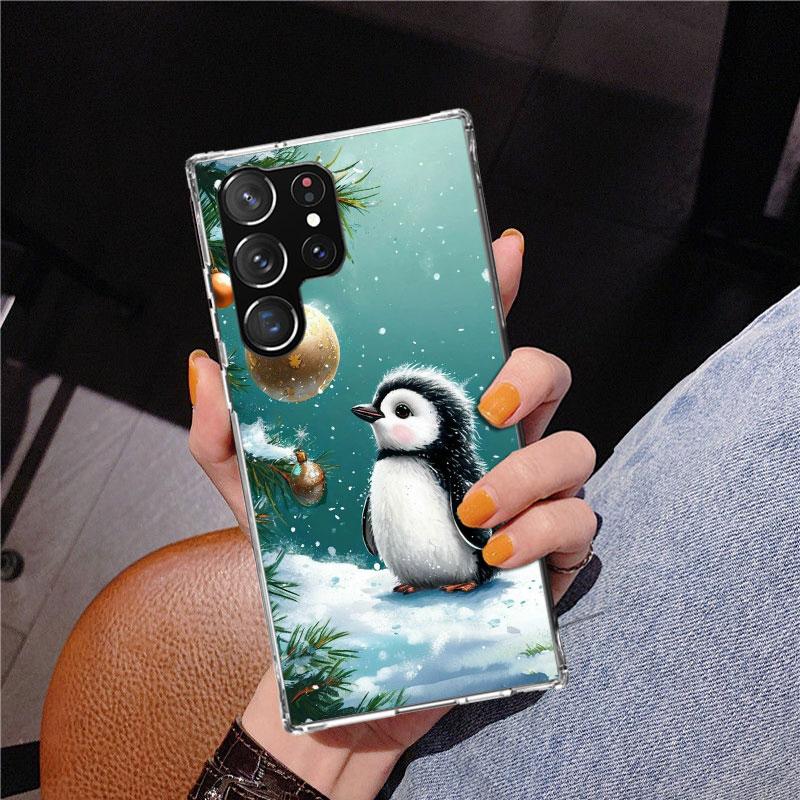 Christmas Penguin Phnoe Case for Samsung Galaxy S26 S25 Edge S23 S24 Ultra S22 Plus S21 S20 FE Unique Cover Soft Coque Galaxy S2