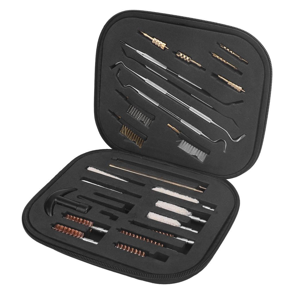 28PCS Hunting Supplies Cleaning Kit Copper Barrel Cleaning Rod Kit with Carrying Case for Pipe Dust