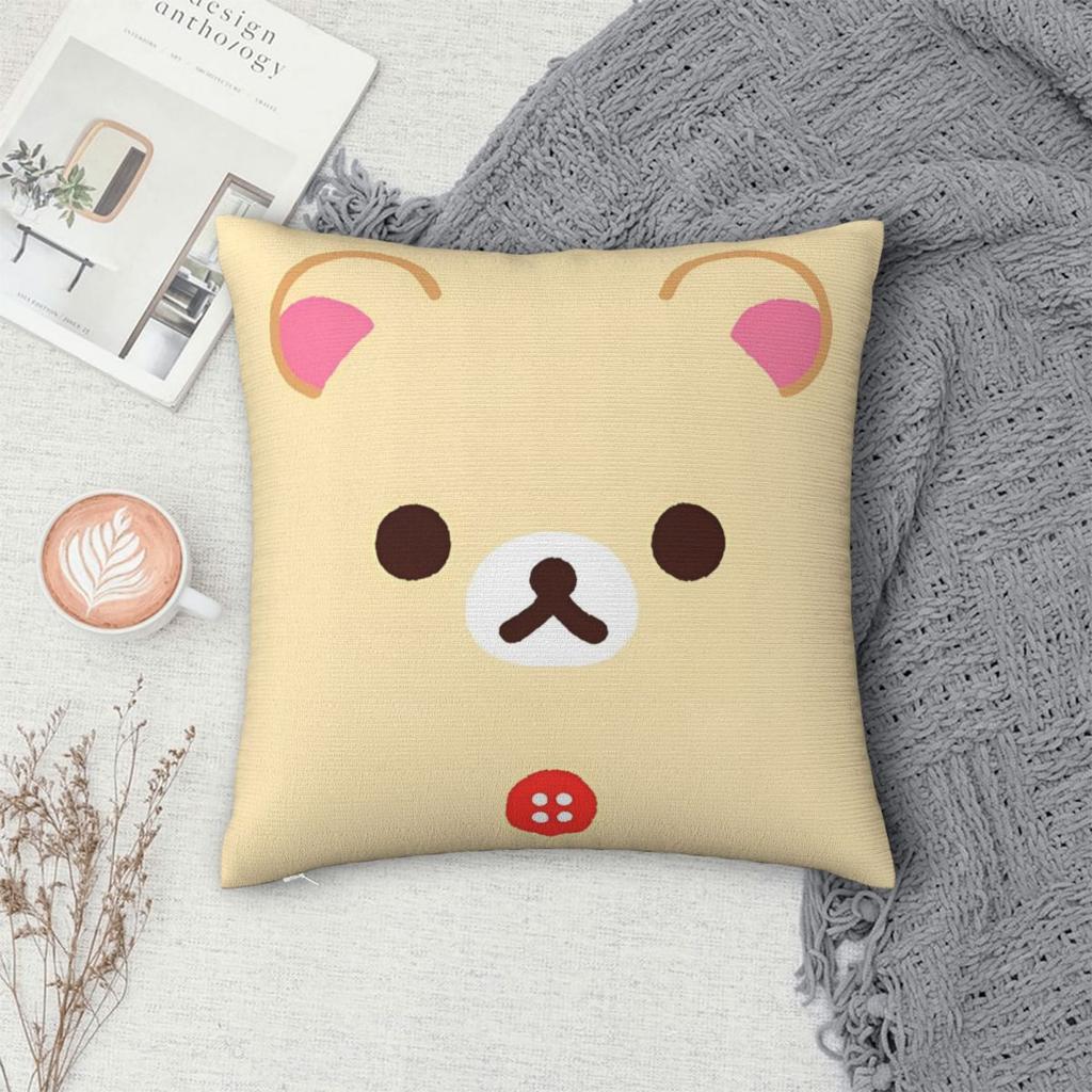 Cartoon Rilakkuma Pillowcases Merch Soft Cushion Cover Decor Pillow Case Cover Home Multi Size