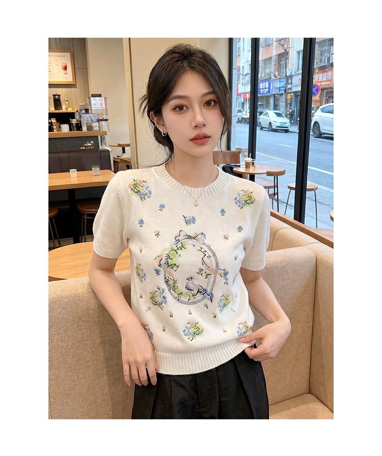2026 Spring/Summer New Lazy Short Sleeve Knitted Shirt Women's Versatile Daily Casual Top