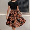 Women's Summer Casual V-neck Dress, Bohemian Floral A-line Dress