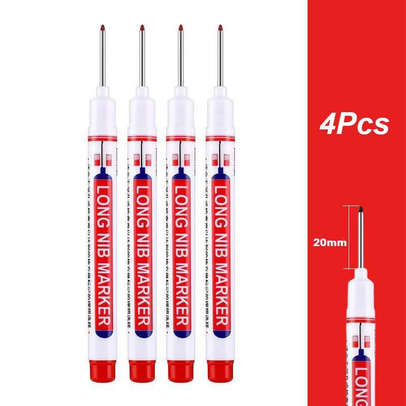 4-100 Stück 2cm Wasserdichte Marker mit langem Kopf Tiefloch-Markerstift für Metall Schreiner Rot/Schwarz/Blau/Grün /Weiß Holzbearbeitungswerkzeuge