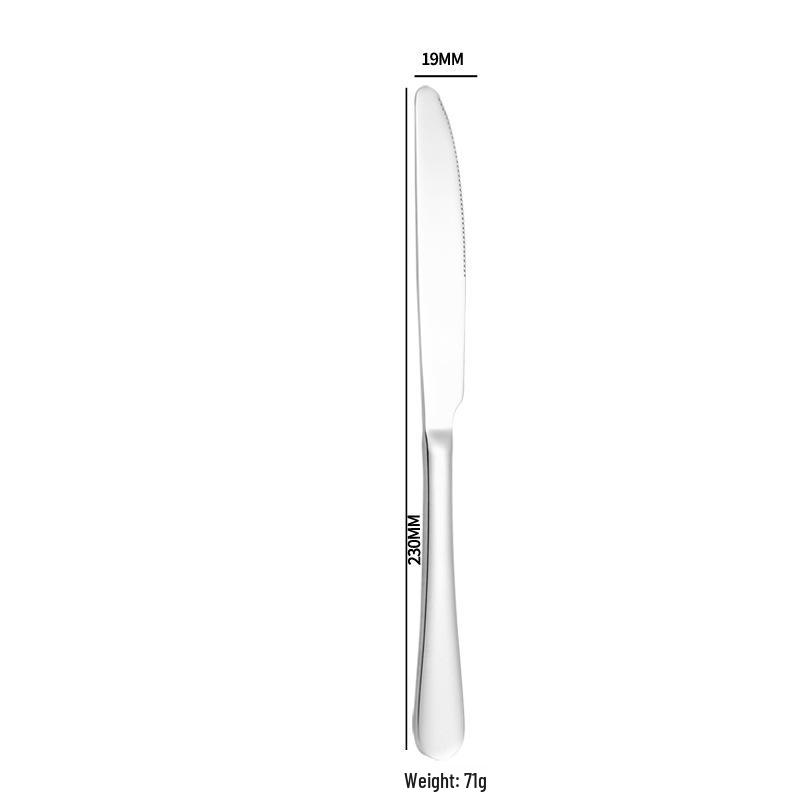 1010 Stainless Steel Western Cutlery Set: Steak Knife, Fork, Spoon, Dessert Spoon, Serving Fork, and Ice Spoon.