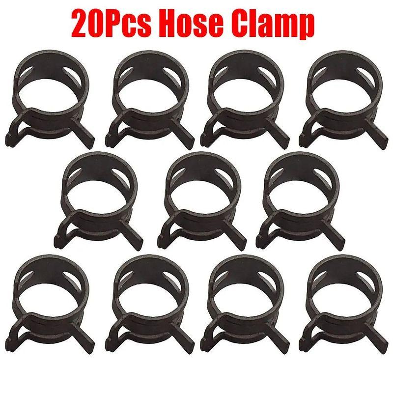20Pcs/Lot Tube Clamp Spring Clips Elastic Buckle for Fuel Oil Line Water Hose Pipe Fastener 65MN Manganese Steel 5mm-27mm