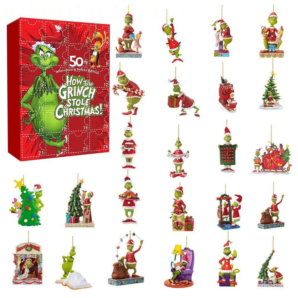 Christmas Grinch Dog Cat Acrylic Advent Calendar With 24 Animal Decorations For Holiday Gift Giving