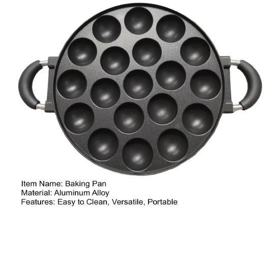 7/12/19-Hole Baking Pan Round Mold for Cake Pop Takoyaki & Egg Pancake Aluminum Takoyaki Pan Easy Release Quick Cleaning Versatile Kitchen Baking Tool