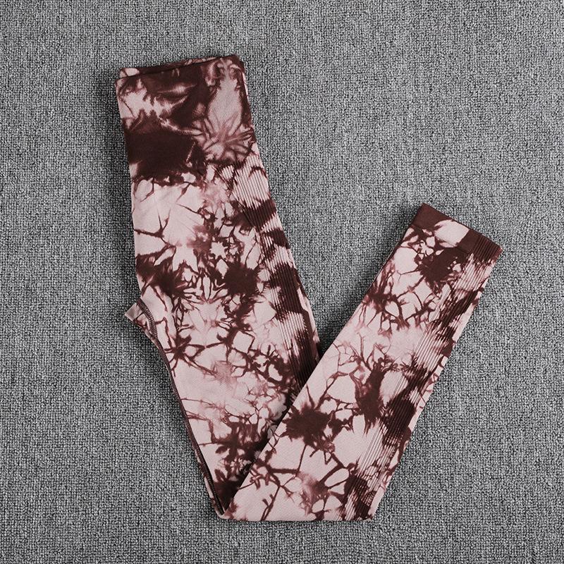 2023 Women's High-Waist Tie-Dye Seamless Butt-Lifting Yoga Pants with Jacquard Design