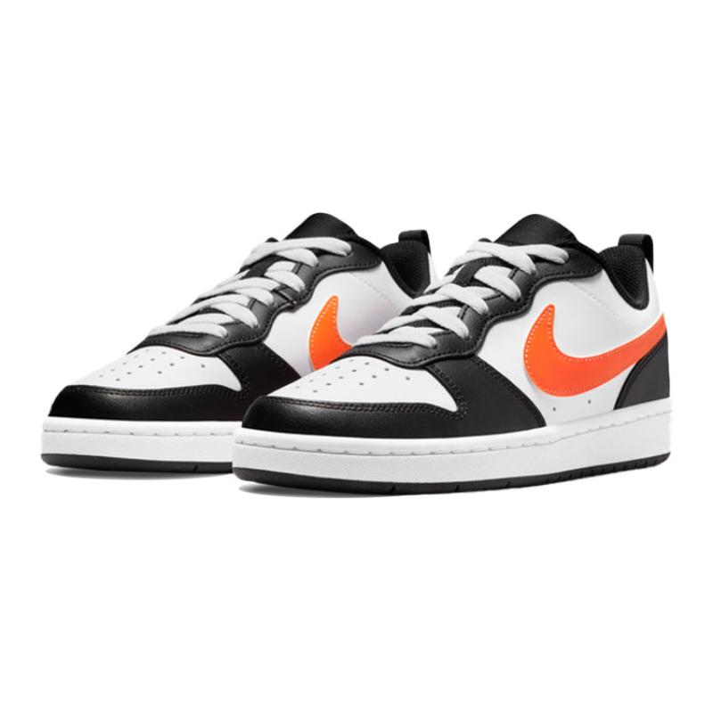 Nike Court Borough 2 Low White Black Orange GS Sneakers BQ5448-115