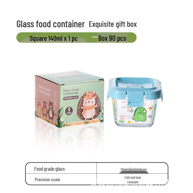 Sealed Glass Baby Food Container: Steamable, Microwaveable Portioning Bowl for Fresh-Keeping & Sampling