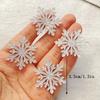 6PCS Colorful Glitter Silver Christmas Snowflakes Head Flat back Acrylic Sheet Miniature Pattern Applique DIY Decor Art Crafts