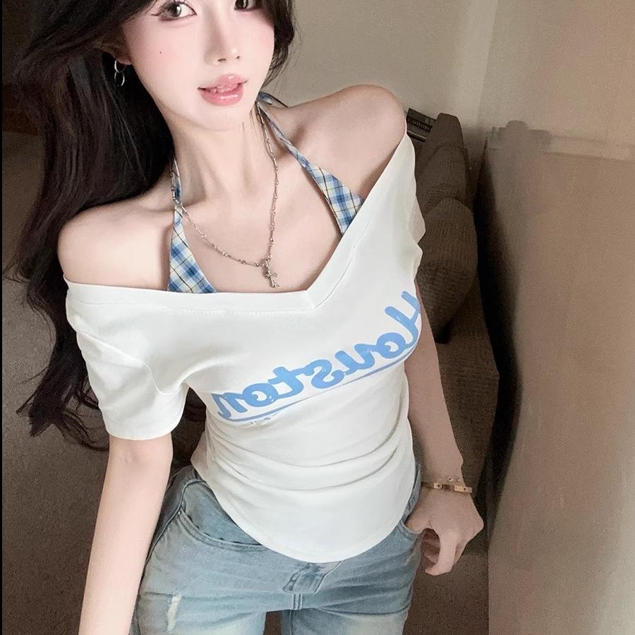Schickes Sommer-Off-Shoulder-Trägertop für Damen - Vielseitiger Amerikanischer Spicy Girl Stil.