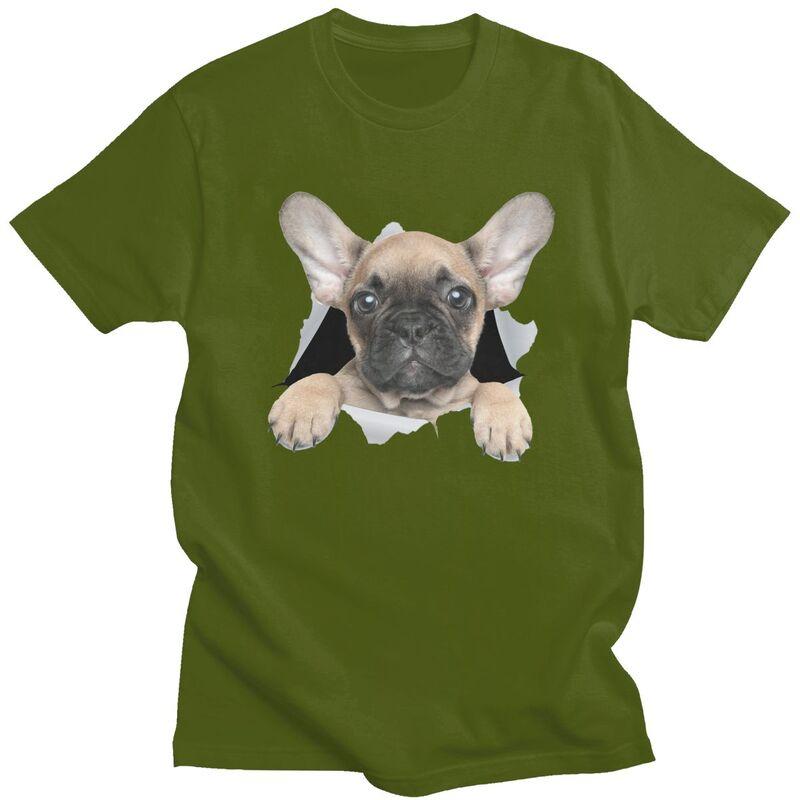 Custom Mens Cute French Bulldog T Shirt ShortSleeve Cotton Tshirts Classic Tshirt Casual Frenchie Dog Tee Slim Fit Clothes