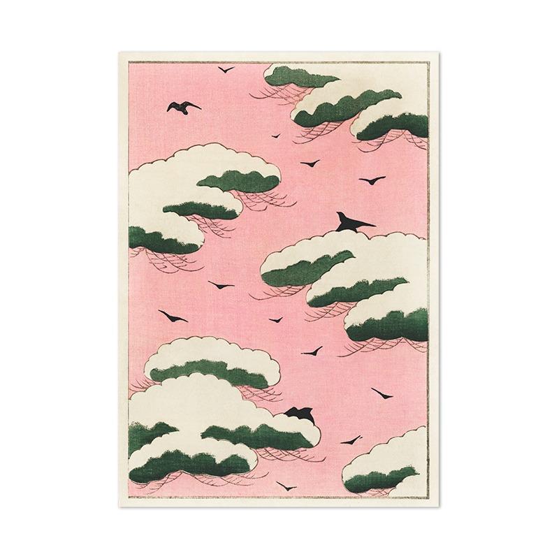 Japanese Oriental Mountain Canvas Print Landscape Monochrome Ink Watercolor Painting Zen Feng Shui Gift Wall Art Picture Decor