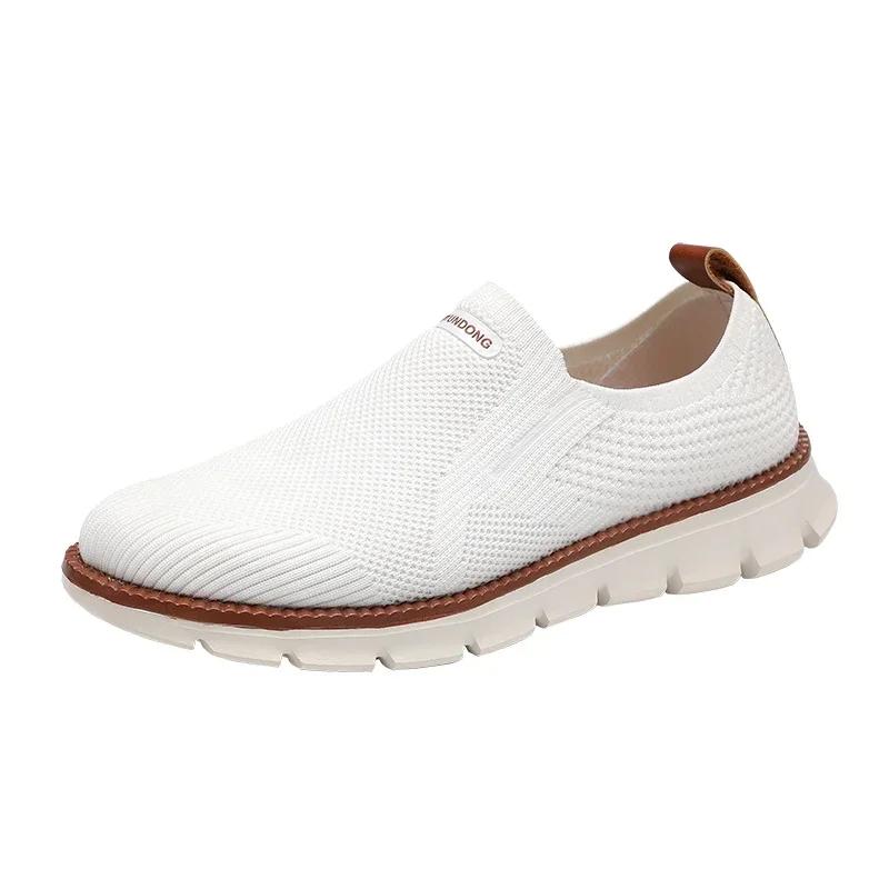 Fashionable Lightweight Leather Casual Shoes All Seasons Durable Walk Resistant Work Antiskid Comfortable Flat Shoes For Men