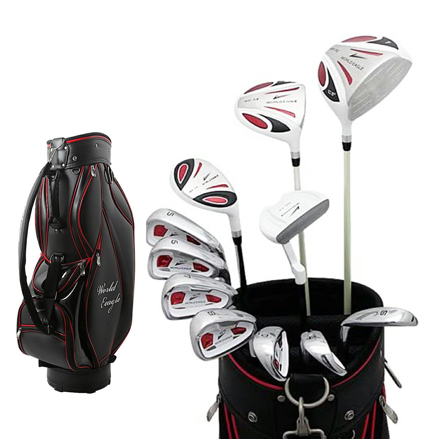 

WORLD EAGLE Club Set 11 Clubs G510 Beginner 5Z-White Right/R Bag белый