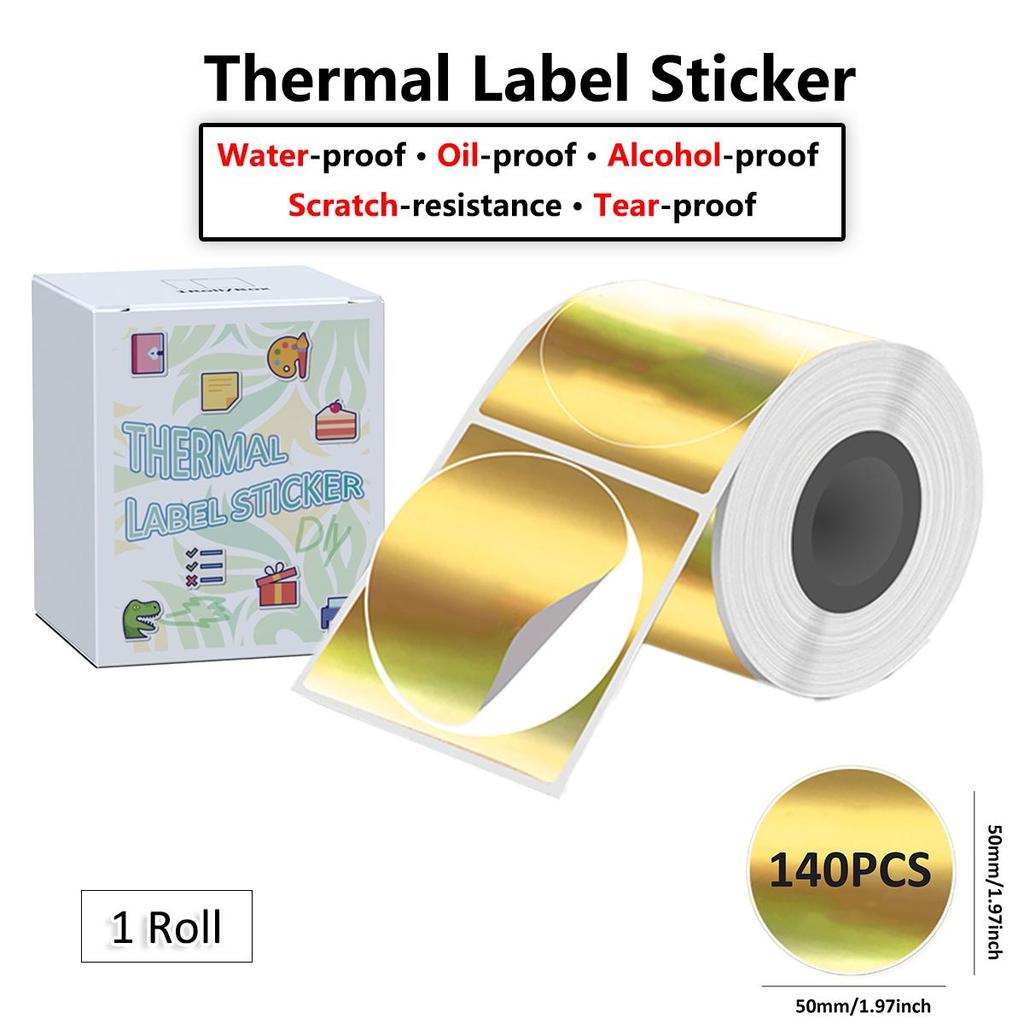 2 Inch Circle Thermal Sticker Labels Laser/Transparent Self Adhesive Round Direct Thermal Labels