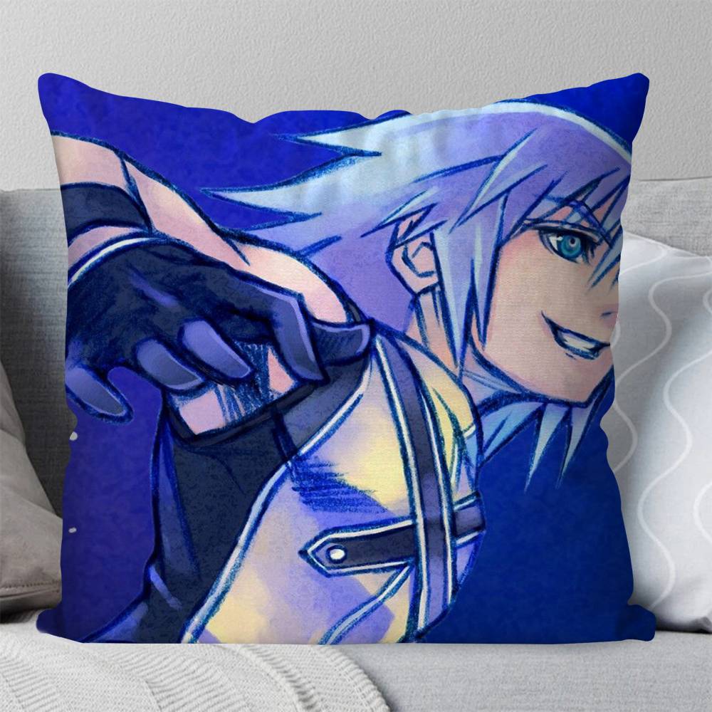 Kingdom Hearts Anime Aqua Pillow Case Fashion Square Pillowcase Bedroom Sofa Room Ins Decoration Leisure