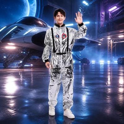 Silver Spacesuit Fancy Dress Cosplay Costume Birthday Gift Astronaut Costume Christmas