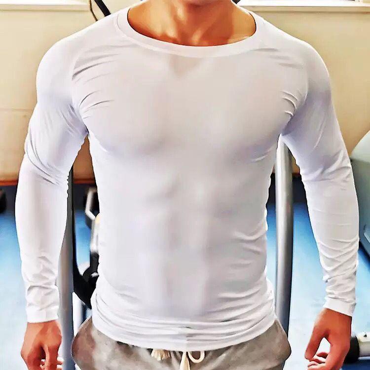 Men's Quick-Dry Long Sleeve Compression Shirt for Basketball, Football, and Running