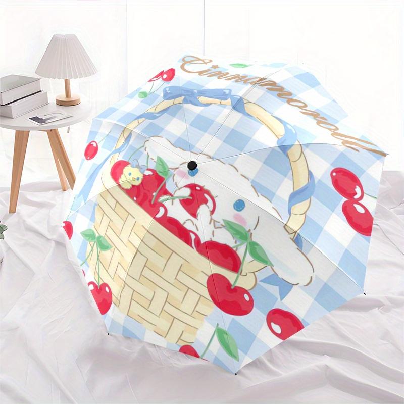 

1pc Cherry & Cinnamoroll Pattern Pattern Umbrella, Fashionable, Personalized, High-Value Folding Umbrella, a Must-Have for Summer, 8-Rib Durable Iron
