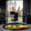 Scooby-Doo Printed Round Rug Carpet Chair Rug Area Rug Entryway Doormats,for Office Chair Living Room Bedroom Kitchen Room.
