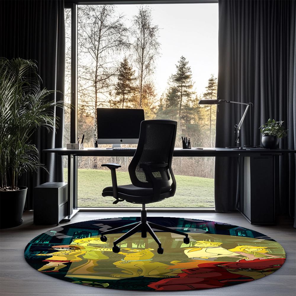 Scooby-Doo Printed Round Rug Carpet Chair Rug Area Rug Entryway Doormats,for Office Chair Living Room Bedroom Kitchen Room.