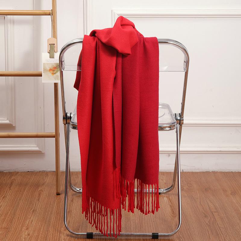 Women's Double-sided Wool Cashmere Scarf Shawl: New High-end Autumn/Winter 2026 Style