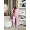Womens Casual Knit 2-Piece Set Long Sleeve Zip-Up Collared Top Elastic Waist Pants
