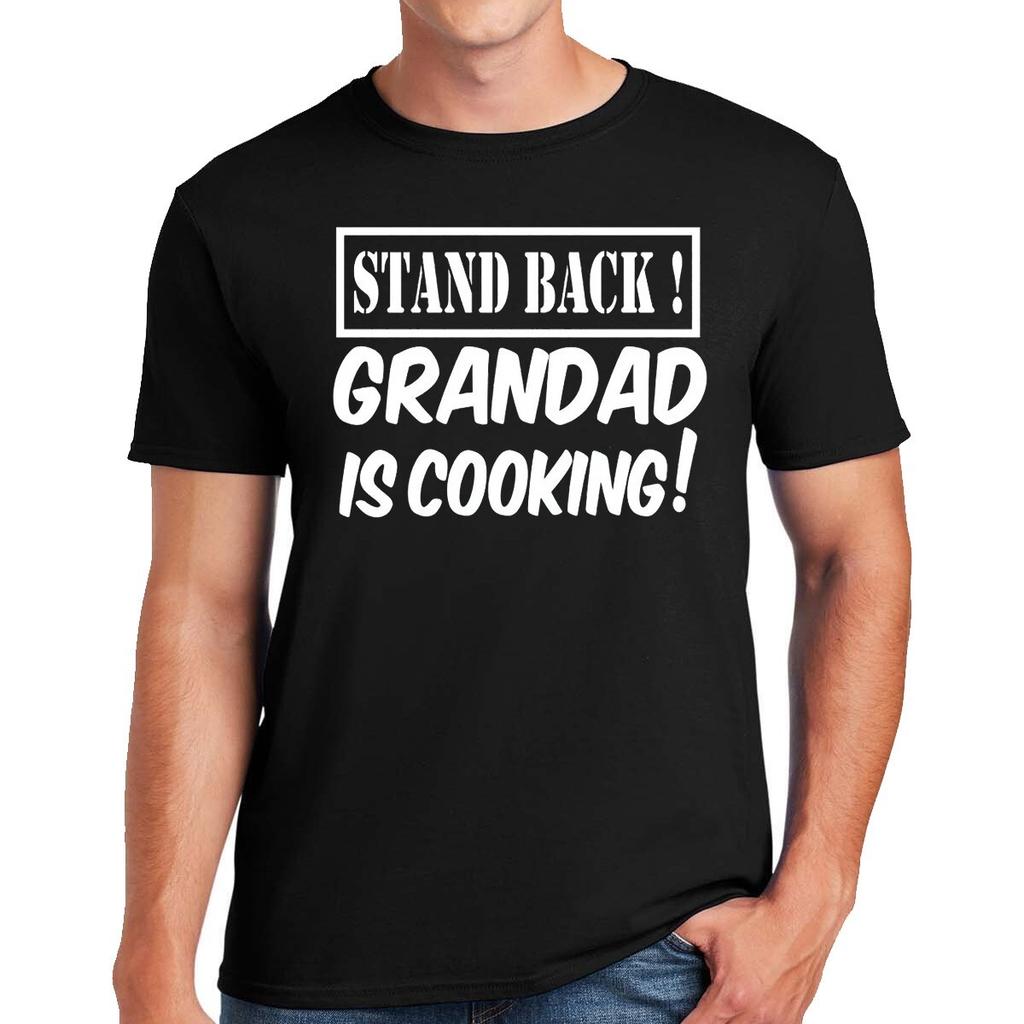 Stand Back Grandad Is Cooking T-Shirt Mens Funny Novelty Fathers Day BBQ Tee Top