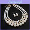 Elegant Pearl Necklace With Geometric Design For Bridal Wedding Accessories