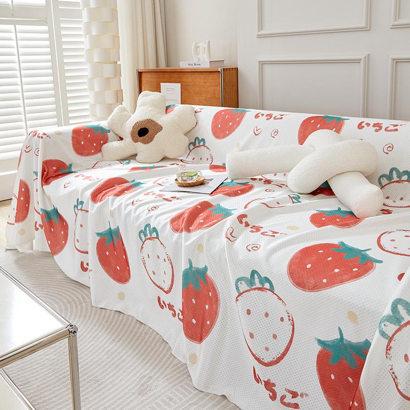 Eisseide Sofabezug Stoff Sommer Sommer Cartoon Niedlich Sofa Handtuch All-Inclusive Universal Leder Sofabezug Vollbezug Decke