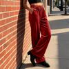 Damen Samt Casual Hose Lockerer Schnitt Elastischer Bund Kordelzug Lounge Hose Geeignet für den Alltag und zur Entspannung zu Hause