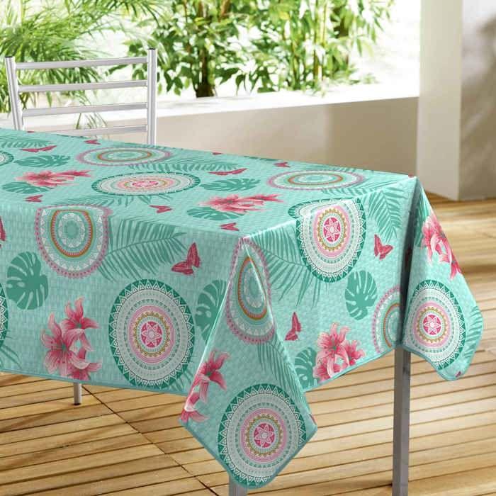 Nappe rectangle PVC Damanlys mandala menthe