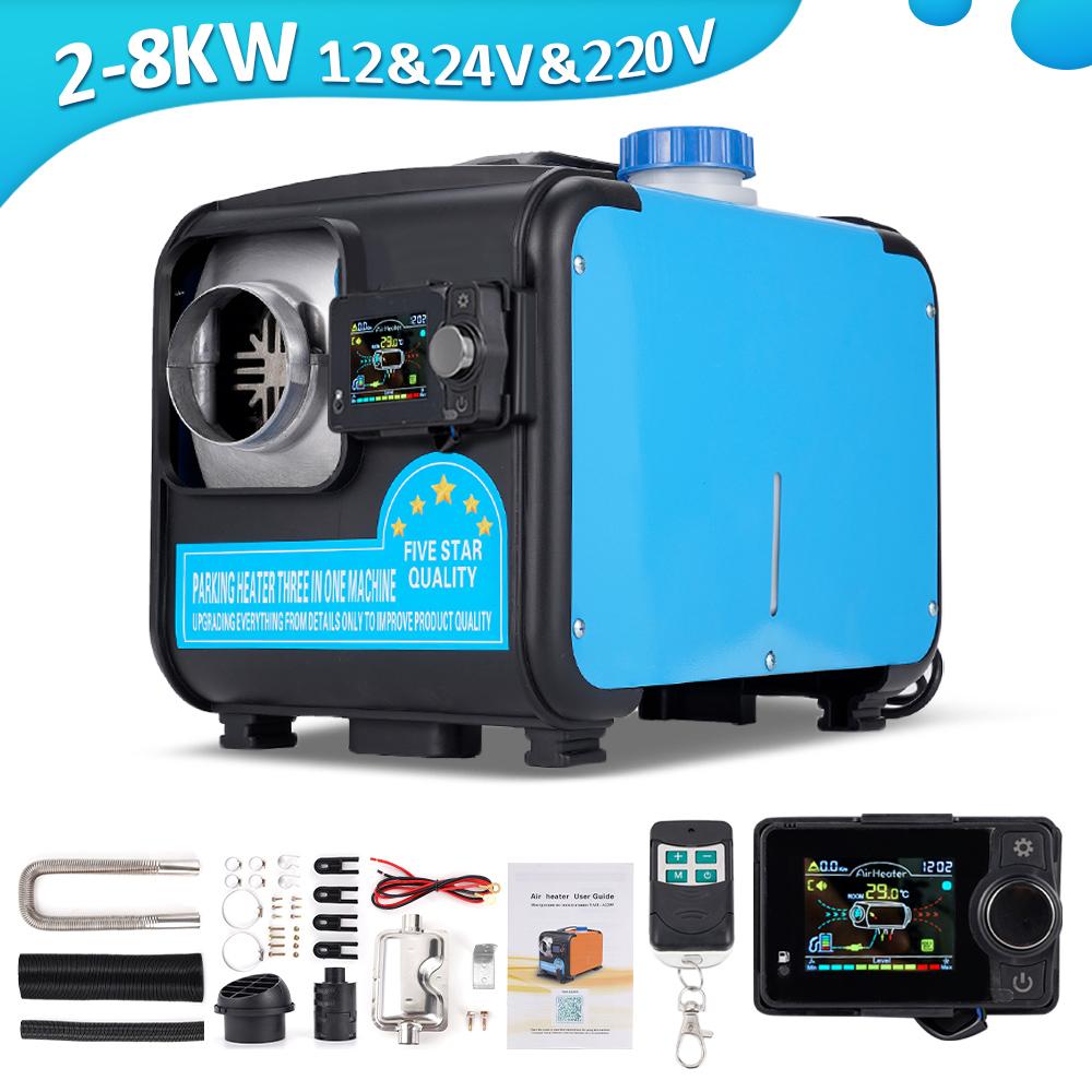 12V 24V 220V Parking Diesel Heater 2KW-8KW Bluetooth Control LCD Display Universal Winter Heater For Car Boat Vans Warmer