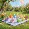 Colorful Rabbit Easter Figurine Simulation Bunny Handmade Easter Bunny Ornament Cute Novelty Cartoon Bunny Figurine Easter Party