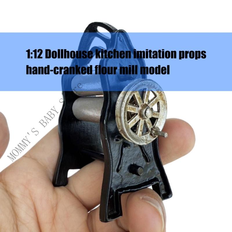 H3CD Miniature Vintage Dough Sheeter Machine For Dolls House Kitchen Setup Accessory