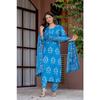 Pure Cotton Printed Kurti Pant Dupatta Set Women's Ethnic Top Tunic Kurta Set