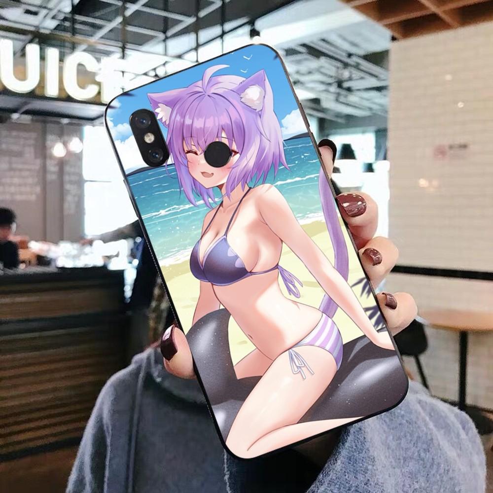 Kawaii Nekomata Okayu Phone Case For Xiaomi Mi 5X 8 9 10 11 12 lite pro 10T PocoX3pro PocoM3 Note 10 pro lite