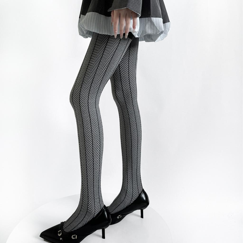 Women Tights Color Matching Striped Thigh High Stockings Pantyhose Lingerie Sexy Slim Stockings Tight Pantyhose Knitted Leggings
