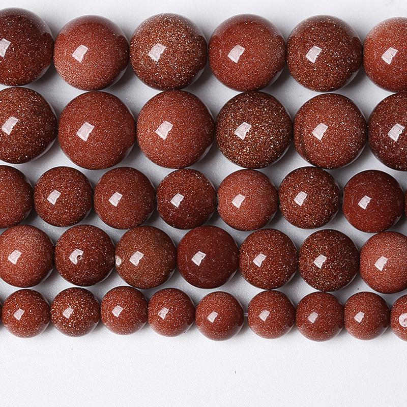 Zlaté pískovcové volné kulaté korálky 4 6 8 10 12 MM kouzelné korálky pro výrobu šperků s přívěskem