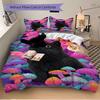 3pcs Bedding Set Mushroom Fantasy Cat Includes 1 Comforter + 2 Pillowcases, Without Pillow Inserts, Soft Comfortable, Lightweight Breathable027