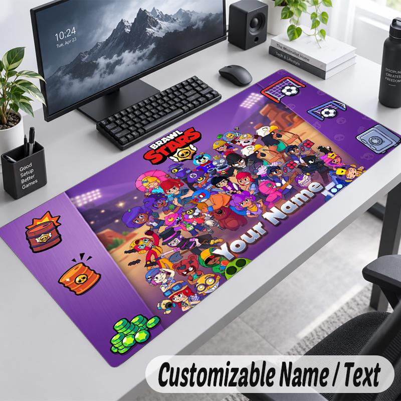 Custom Name Text Mouse Pad Brawl Stars Personalized Desk Pad For Work And Gaming