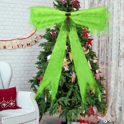 Extra große grüne Weihnachtsbaumspitze Schleife mit LED-Licht 47,2" x 23,6" Plüsch