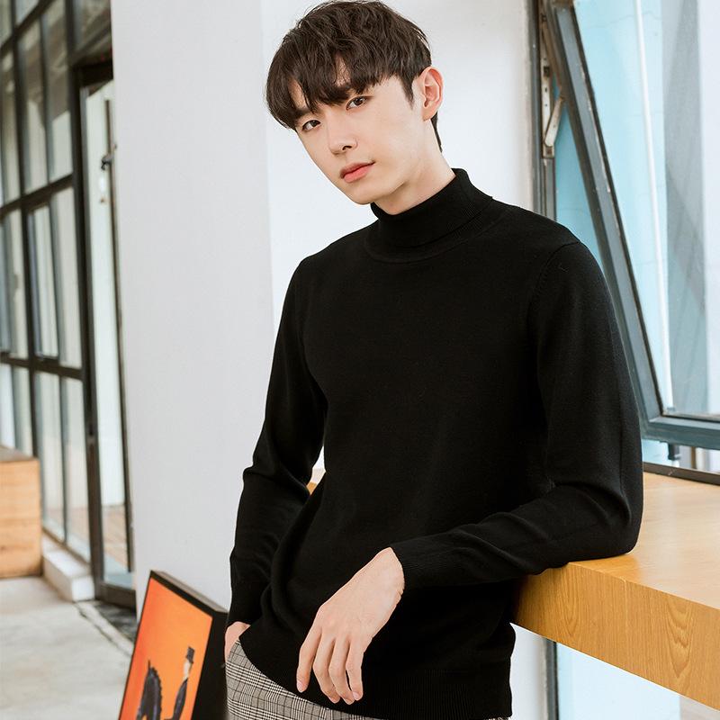 Sweater High Collar Autumn and Winter Men's Pullover Knit Sweater Loose Casual Long-sleeved Wild Wool Sweater