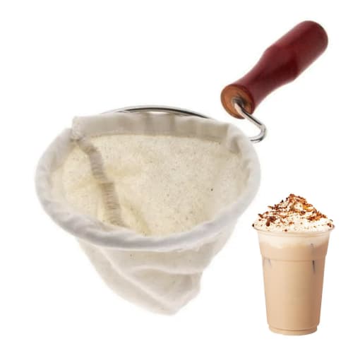 Stalf Coffee Dripper Cloth, Cloth Coffee Strainer, Coffee Tea Strainer Bag | Handmade Reusable Cafe Flannel Cloth Filter Bag with Wooden Handle, Coffe