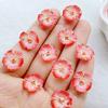 10pcs 3D Shiny Colorful Acrylic Flower Flat-Back Single-Hole , Suitable for Scrapbook DIY Jewelry Craft