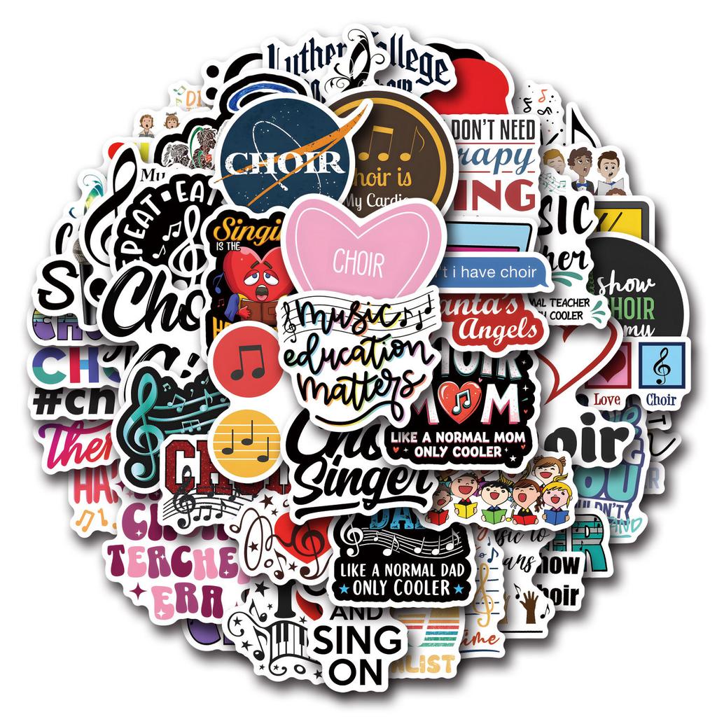 55 New Choir Graffiti Stickers Decorate Laptop Suitcase Mobile Phone DIY Waterproof Stickers