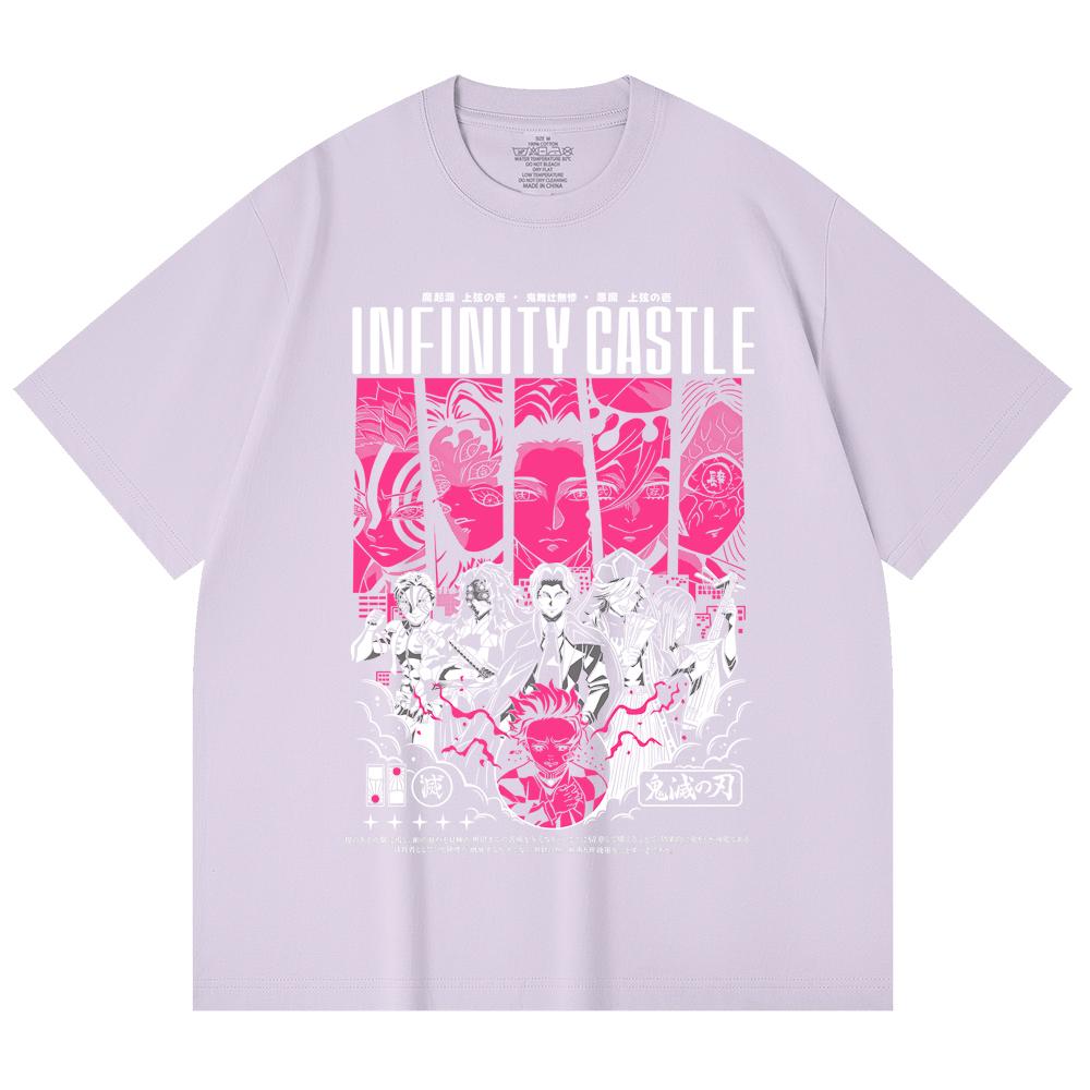 230 Gsm 100% Cotton Demon Slayer V89 Infinity Castle Print Unisex Heavy Cotton T Shirt