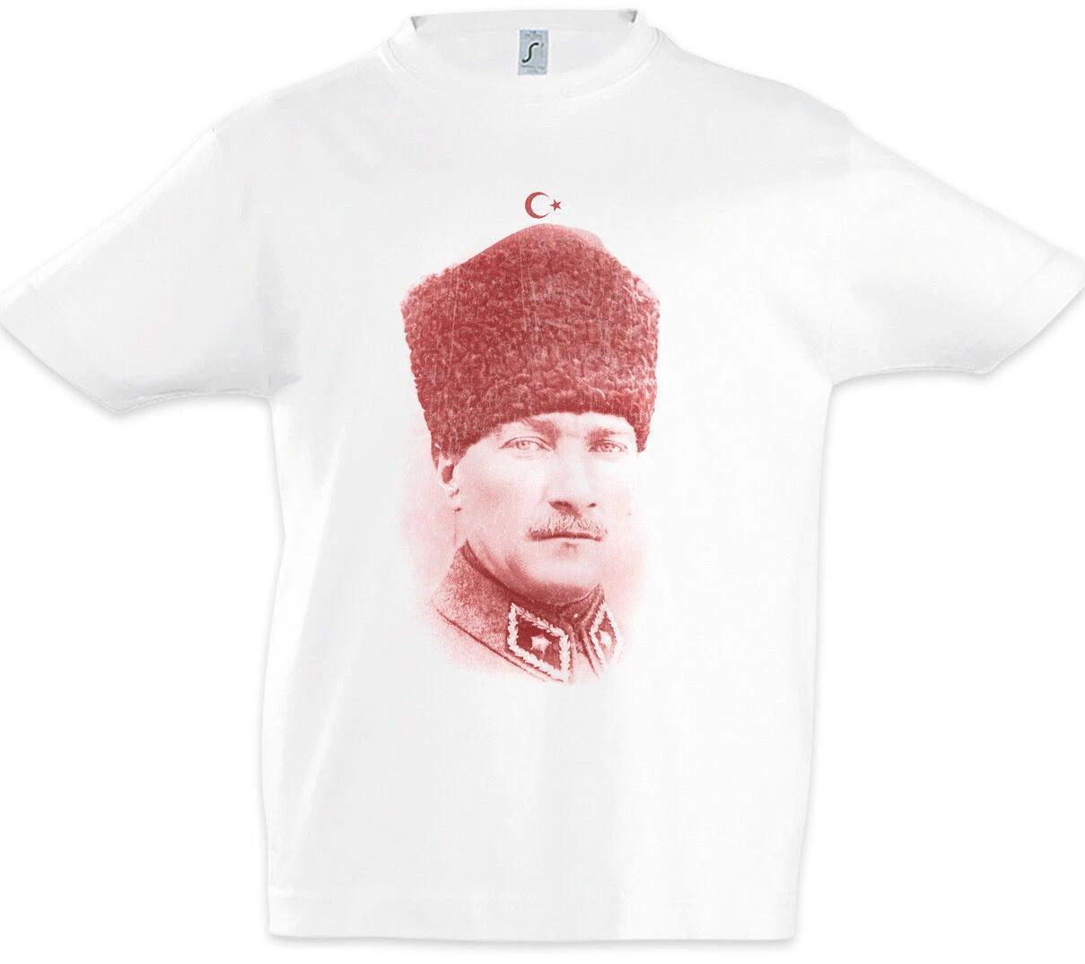 Ataturk Portrait Kids Boys T-Shirt Mustafa Kemal Turkey Turkish Republic- 100